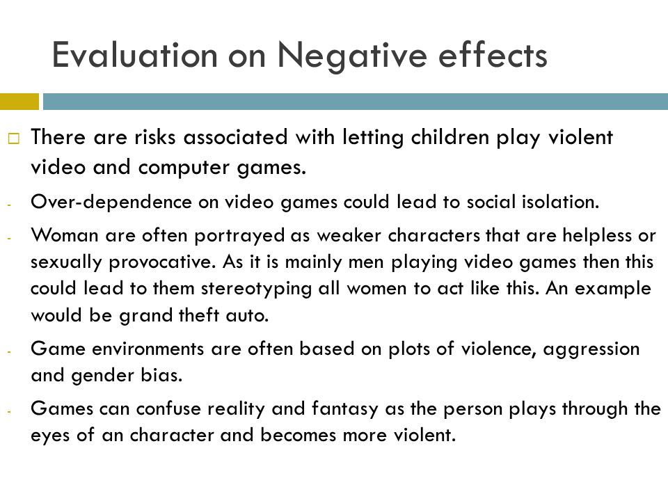 Negative impacts of video games deals